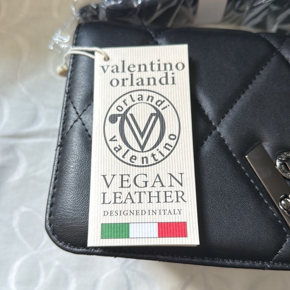 Valentino Orlandi Black Quilted Crossbody Bag - Picture 3 of 4